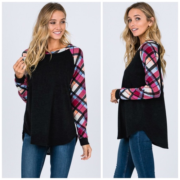 🛍LAST 1! Berry Plaid Brushed Fabric Tunic! - Picture 5 of 6